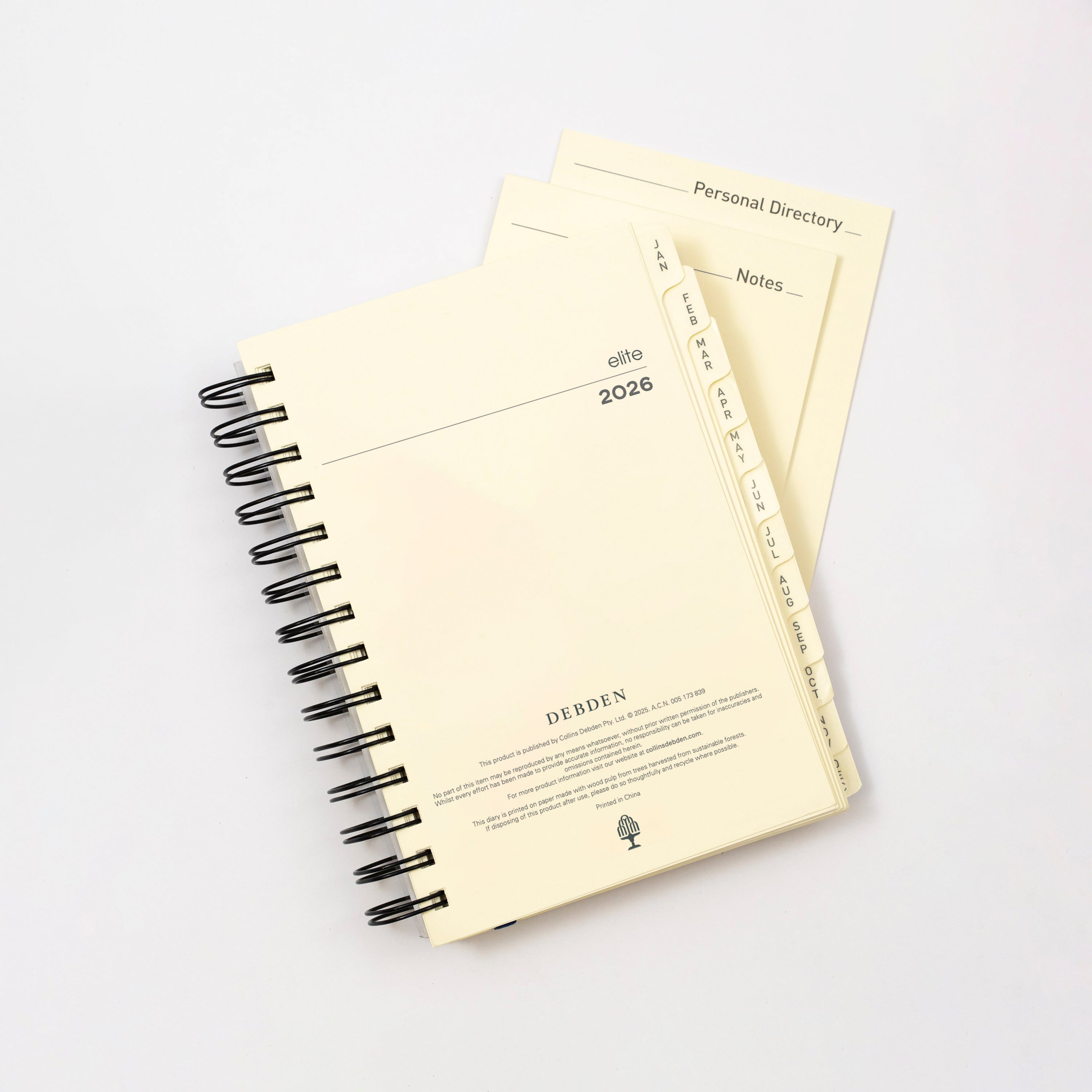 Elite Calendar Year 2026 Diary/Planner, Day to Page, Compact Refill