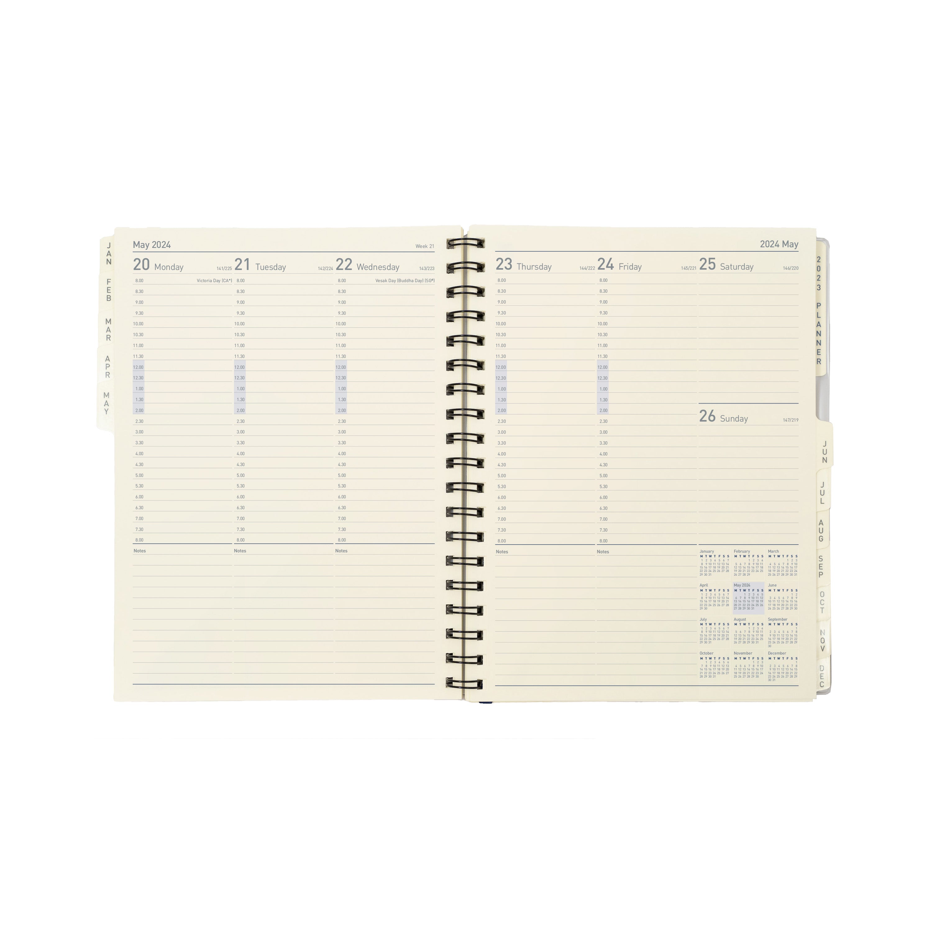Elite Desk Diary Refill 2024 - Week to View (Vertical), Size Manager (30 Rings) Manager (260 x 190mm)