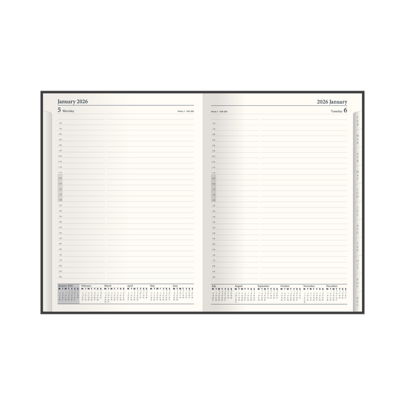 Classic Calendar Year 2026 Diary/Planner, Day to Page, Manager Hard Cover