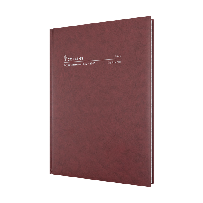 Appointment Calendar Year 2027 Diary/Planner, Day to Page - 15 mins, A4 Hard Cover