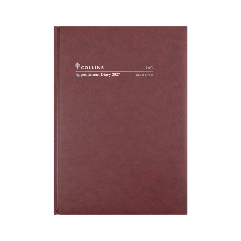 Appointment Calendar Year 2027 Diary/Planner, Day to Page - 15 mins, A4 Hard Cover