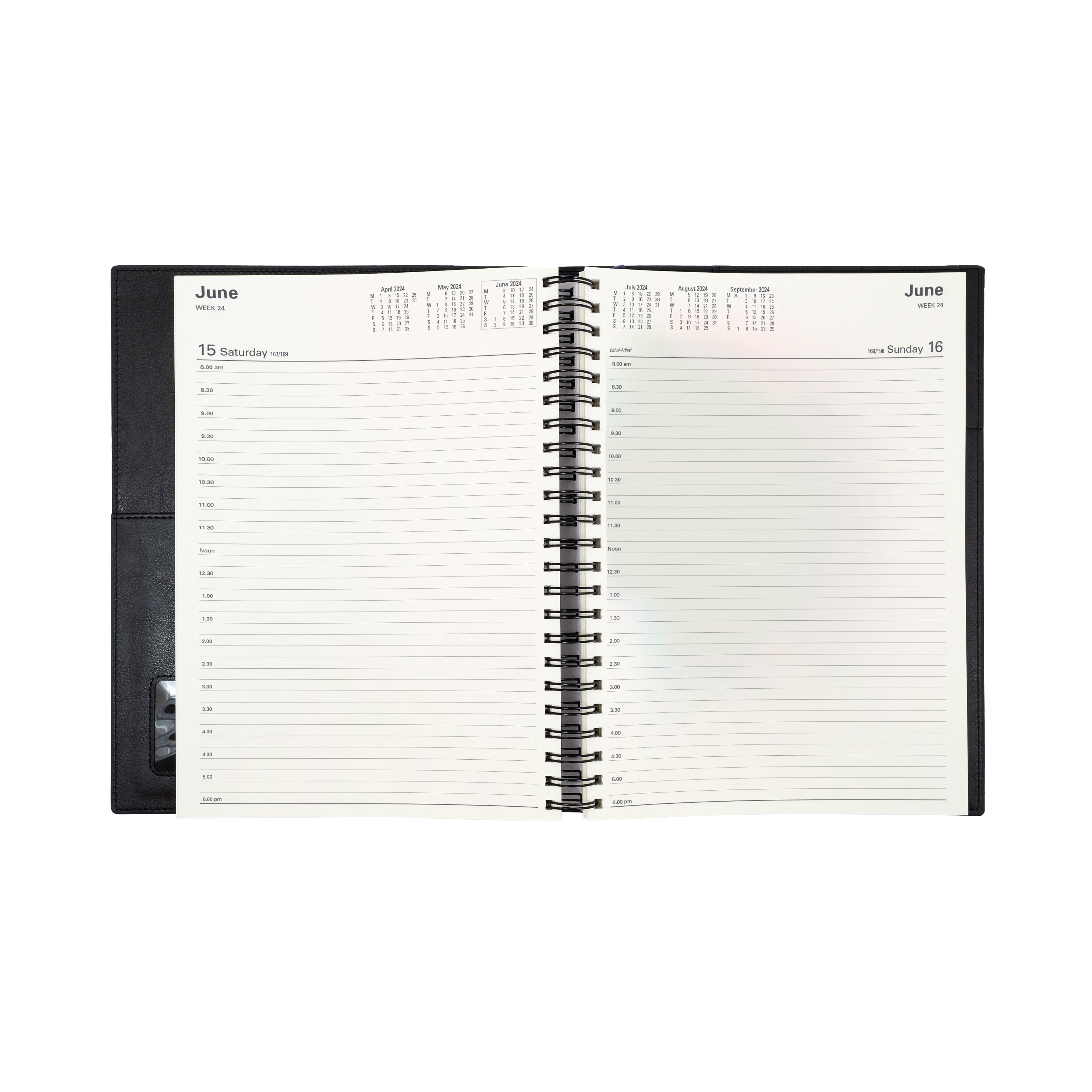 Collins Vanessa 2024 Diary - Day to a Page View (8am - 6pm, 1/2 hourly)