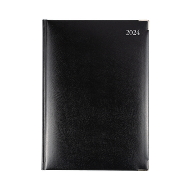 Management 2024 Diary - Day to Page, Size A4 Black / A4 (297 x 210mm)