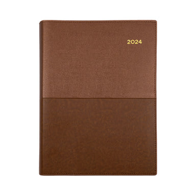 Vanessa 2024 Diary - Day to Page, Size A5 Tan / A5 (210 x 148mm)