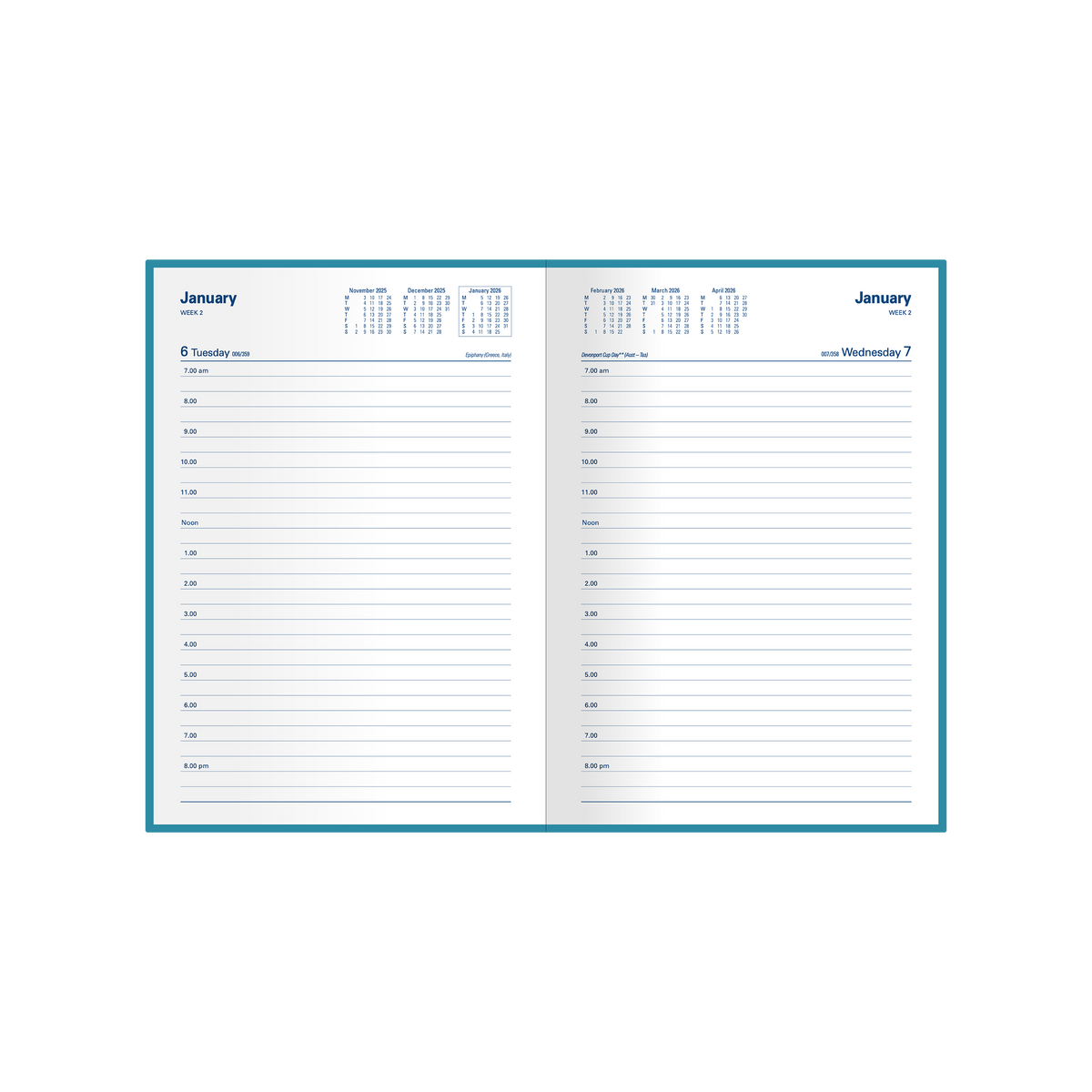 Belmont Calendar Year 2026 Diary/Planner, Day to Page, A5 PVC Cover
