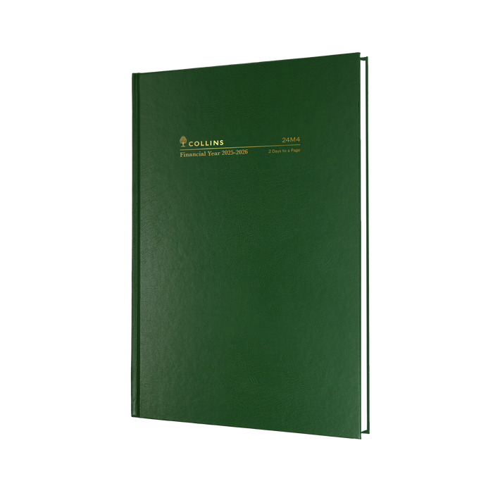 Collins - Financial Year 2025-2026 Diary/Planner, 2 Days to Page, A4 Hard Cover