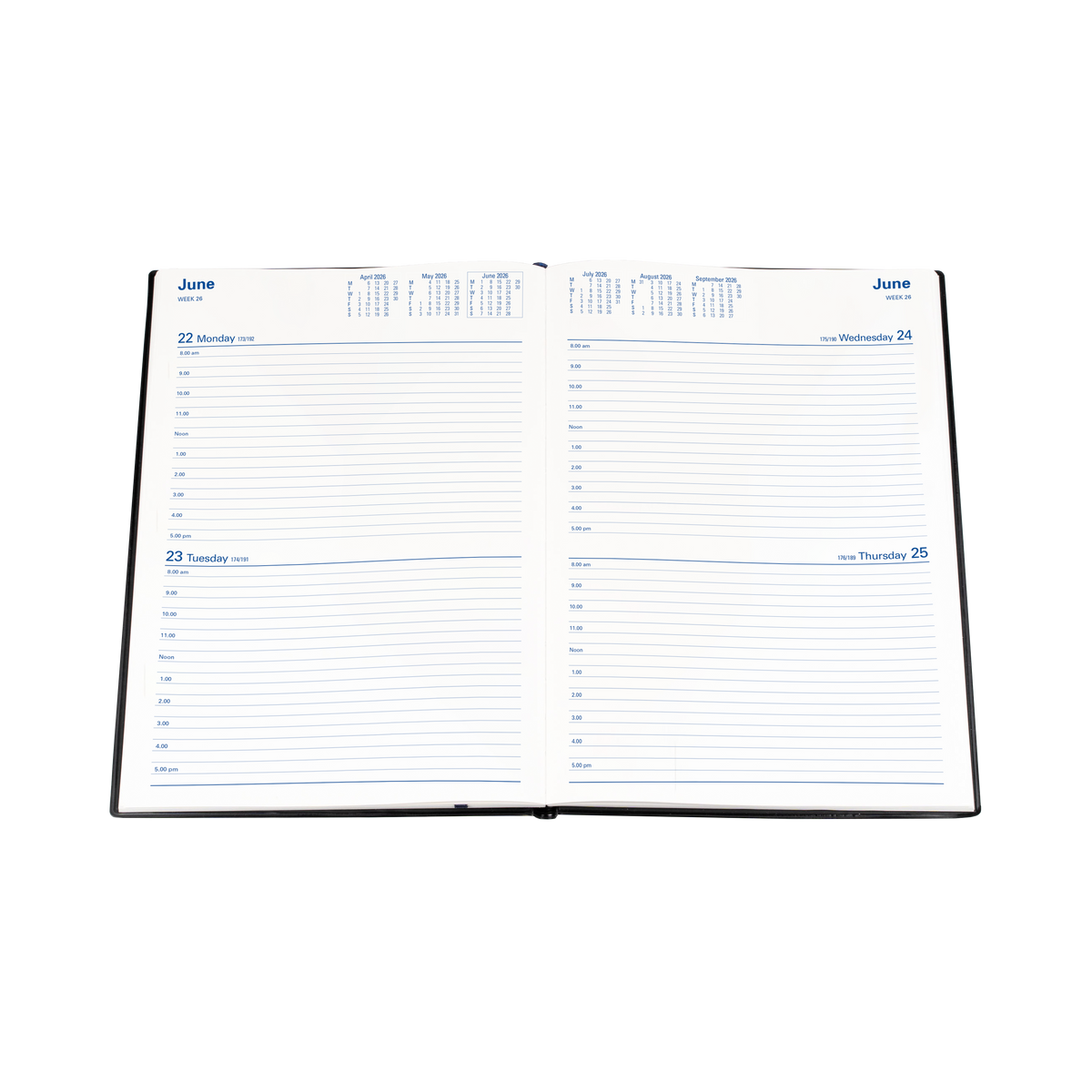 Belmont Calendar Year 2026 Diary/Planner, 2 Days to a Page, A4 PVC Cover