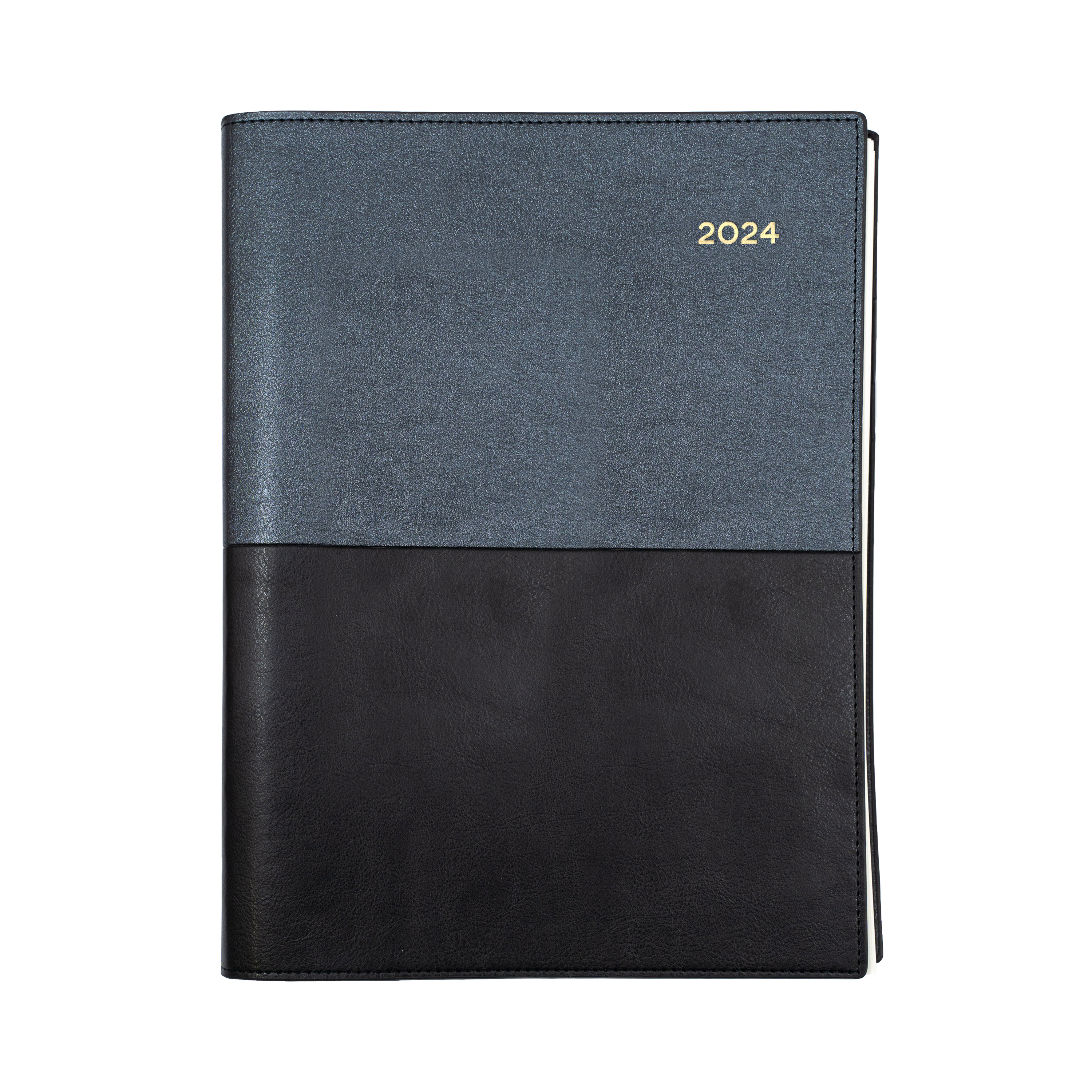 Vanessa 2024 Diary - 2 Days to a Page, Size A5 Black / A5 (210 x 148mm)