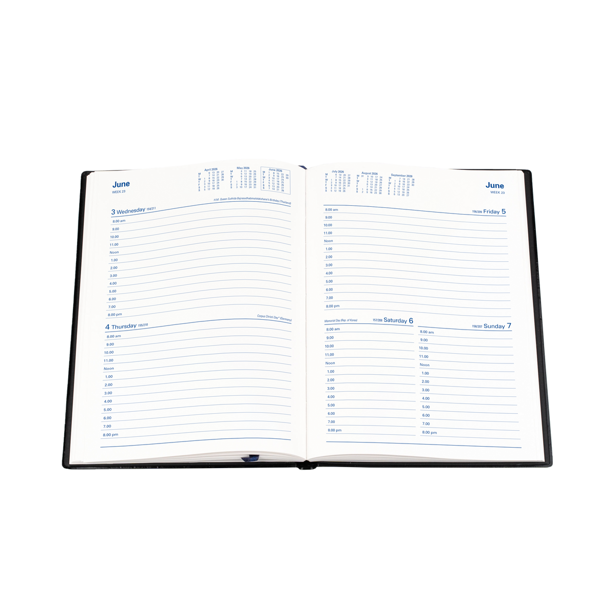 Belmont Calendar Year 2026 Diary/Planner, 2 Days to a Page, A5 PVC Cover