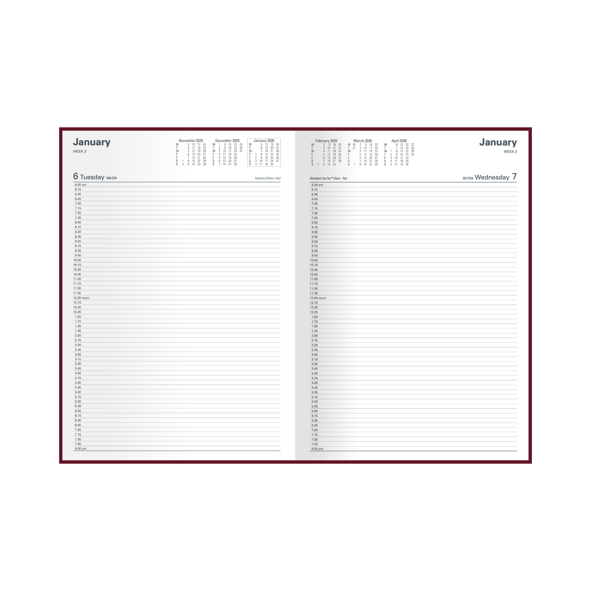 Collins - Appointment Calendar Year 2026 Diary/Planner, Day to Page, A4 Hard Cover