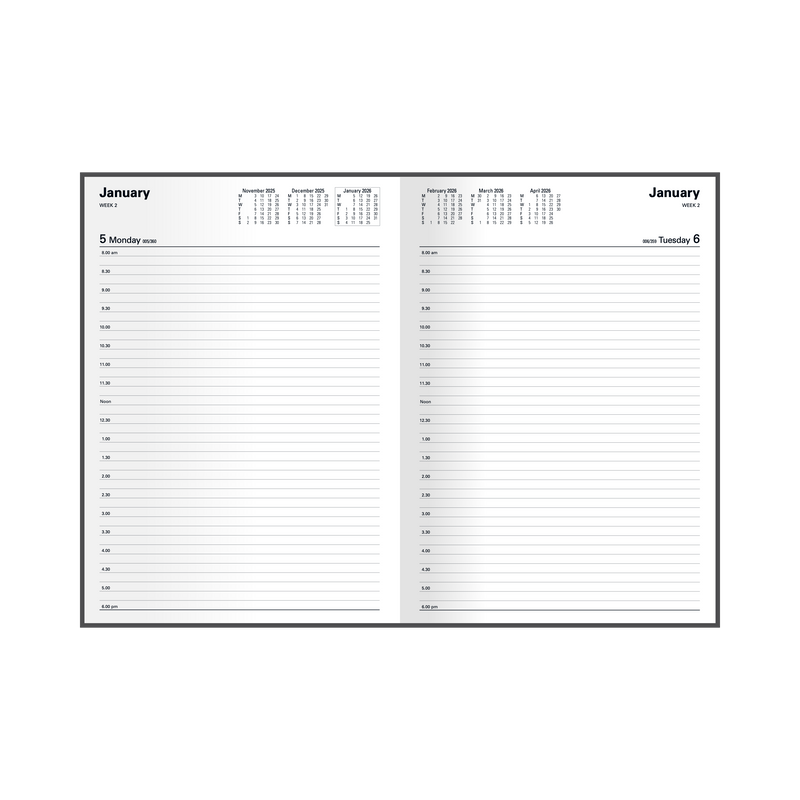 Kyoto Calendar Year 2026 Diary/Planner, Day to Page, A4 Hard Cover