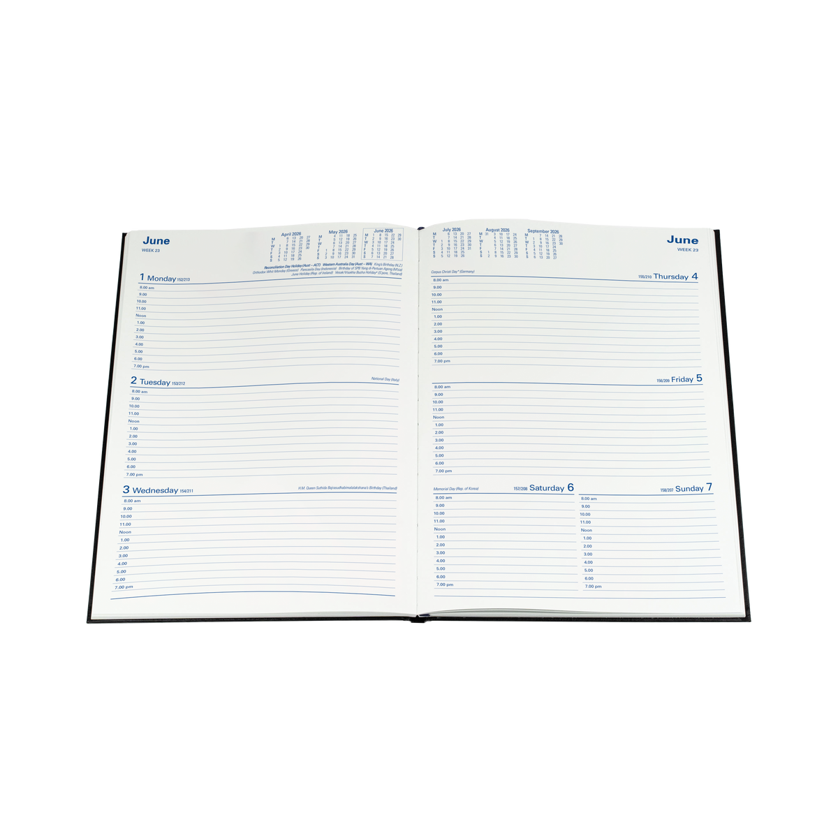 Sterling Calendar Year 2026 Diary/Planner, Week to View, A4 Hard Cover