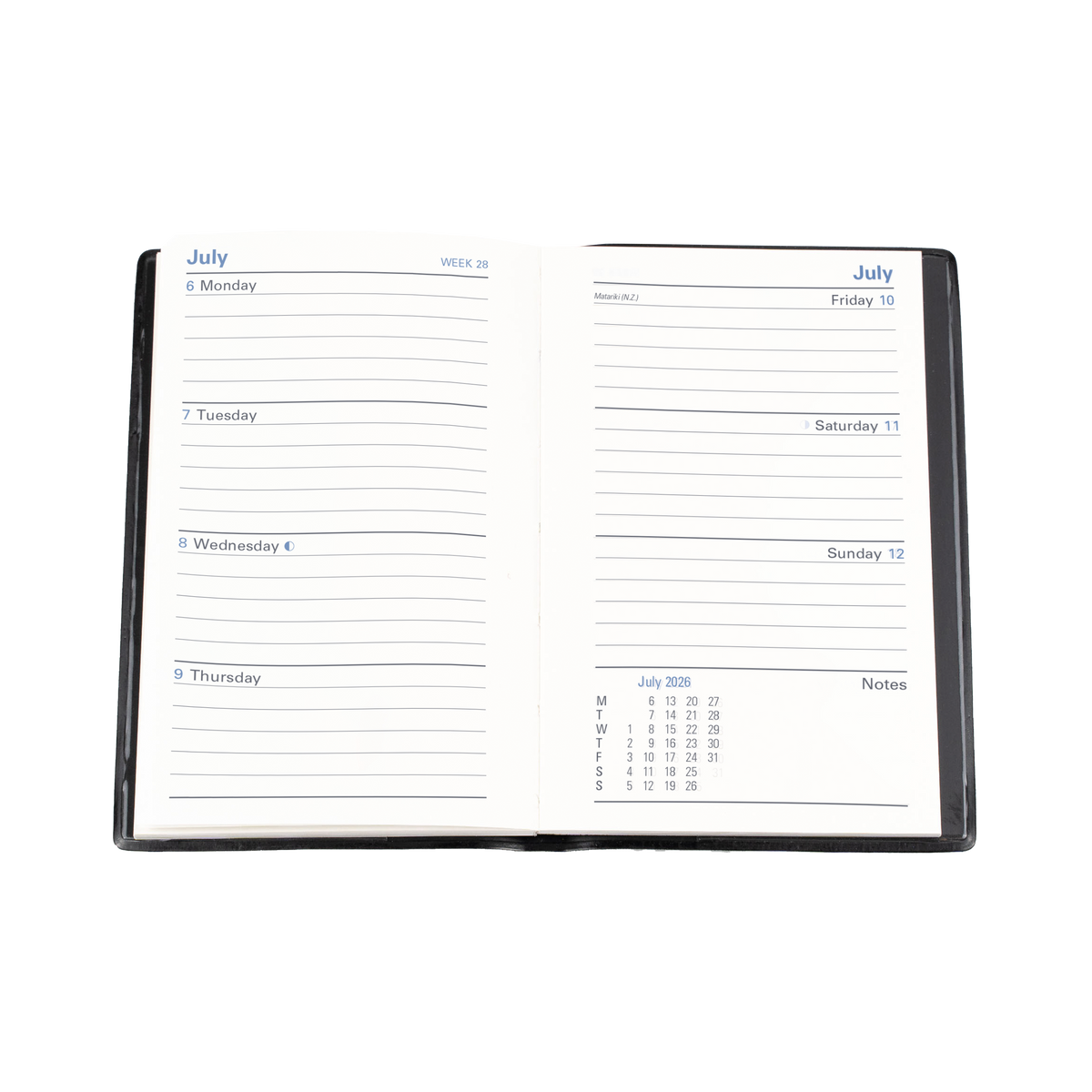 Belmont Calendar Year 2026 Diary/Planner, Week to View, B7R PVC Cover