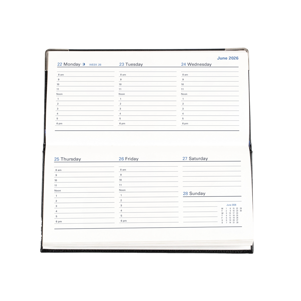 Management Calendar Year 2026 Diary/Planner, Week to View, B6/7 Hard Cover