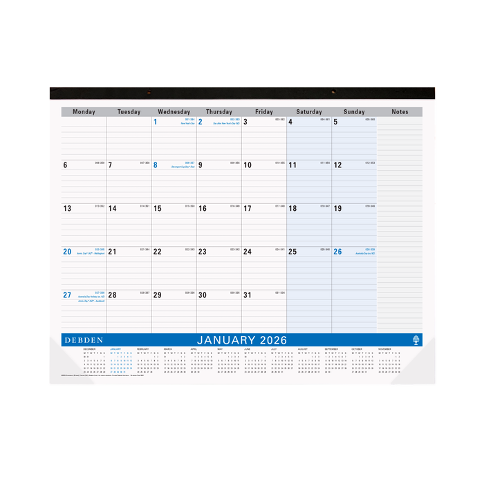 Desktop Planner Calendar Year 2026 Diary/Planner, Month to View, A2 Cardboard