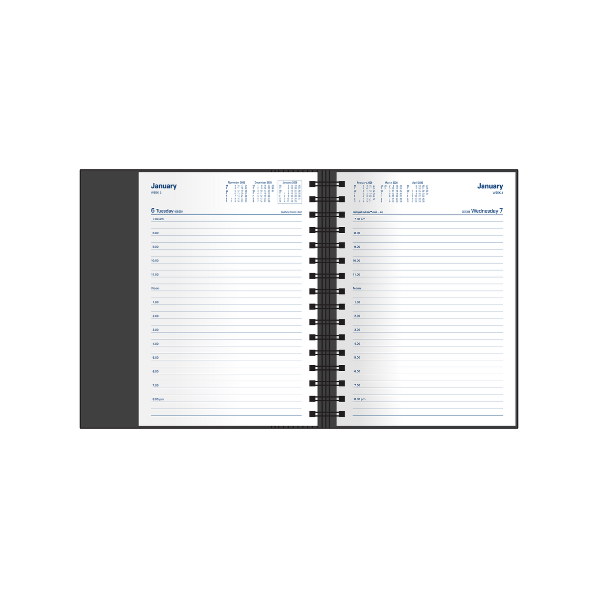 Associate Calendar Year 2026 Diary/Planner, Day to Page, A5 Hard Cover