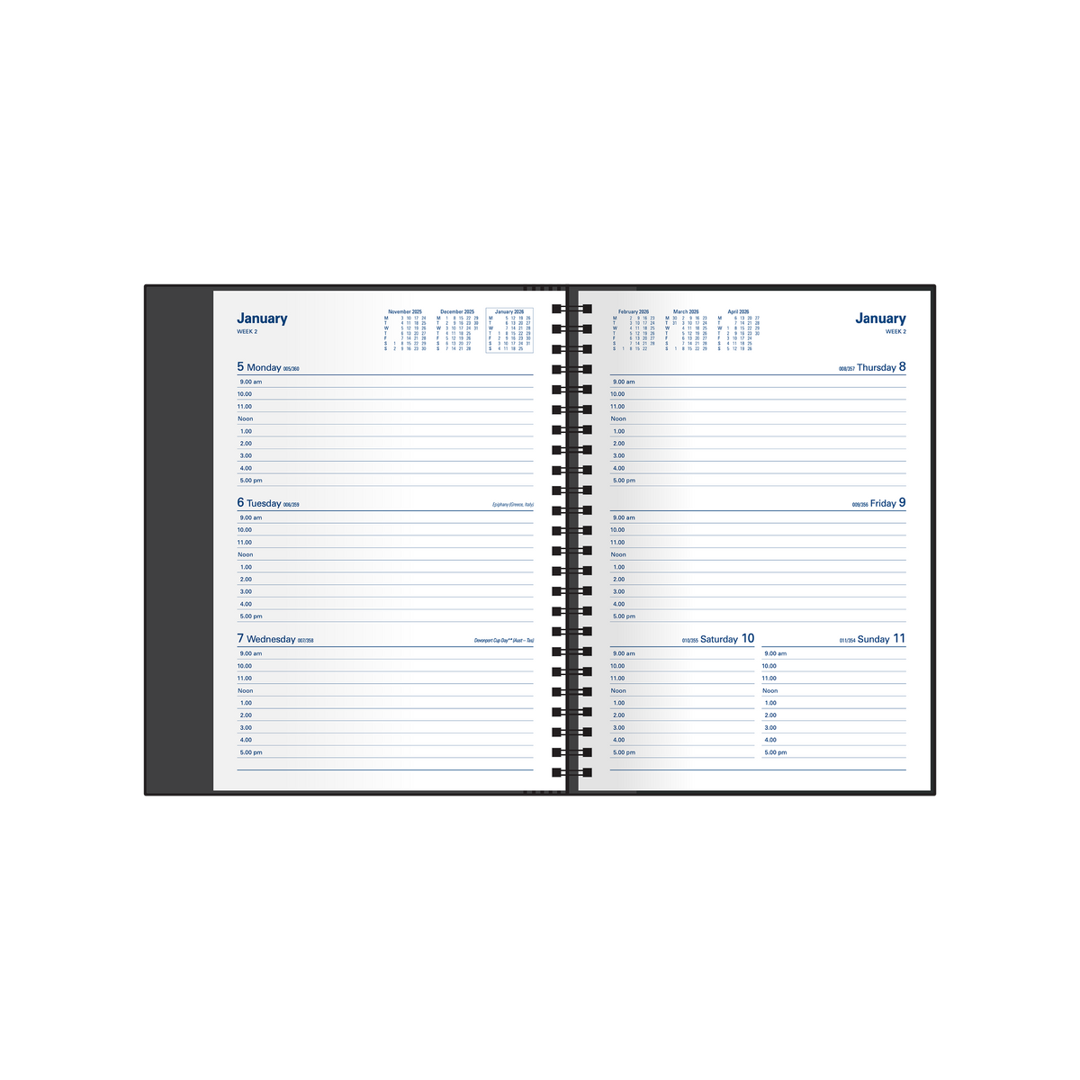 Associate Calendar Year 2026 Diary/Planner, Week to View, A5 Hard Cover