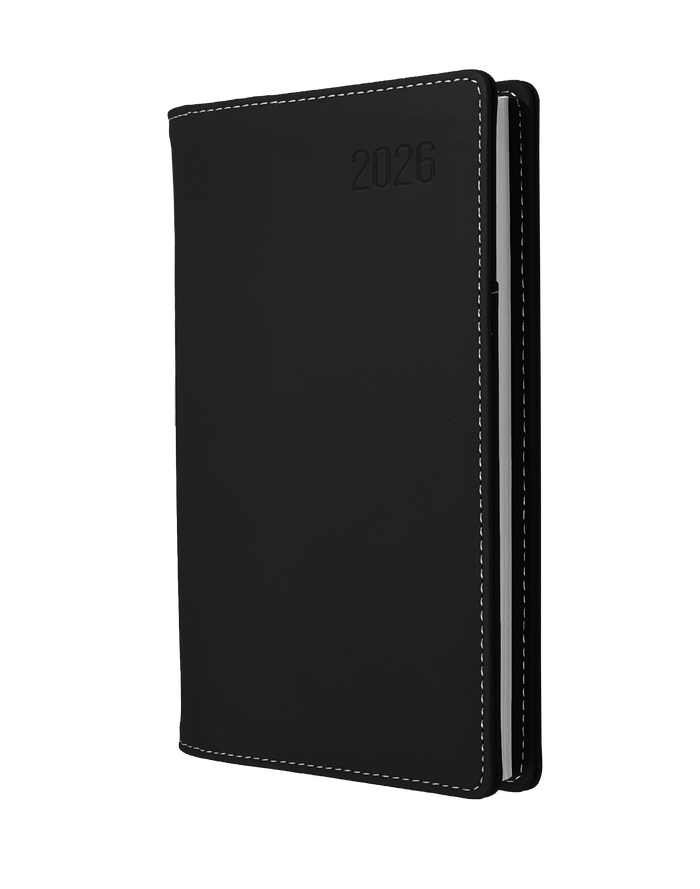 Associate II Slimline Calendar Year 2026 Diary/Planner, Week to View - Vertical, B6/7 PU Padded Cover