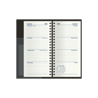 Associate II Slimline Calendar Year 2026 Diary/Planner, Week to View - Vertical, B6/7 PU Padded Cover