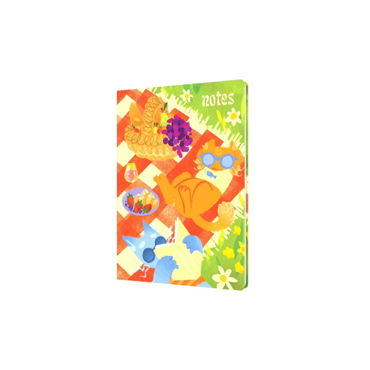 Collins - Glasgow School of Art (Bella Ramsay) Cat Notebook, A5 Recycled Hard Cover - Picnic