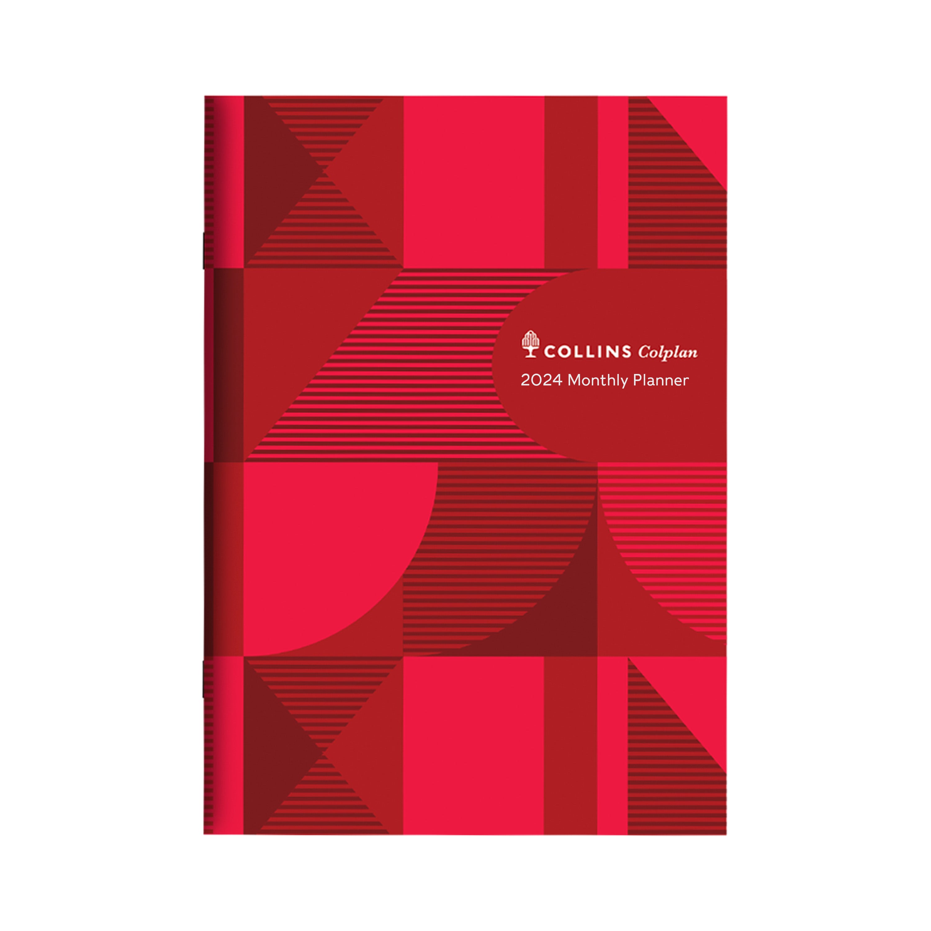 Colplan 2024 Diary - Month to View (Geo Pattern), Size A4 Red / A4 (297 x 210mm)