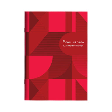 Colplan 2024 Diary - Month to View (Geo Pattern), Size A4 Red / A4 (297 x 210mm)