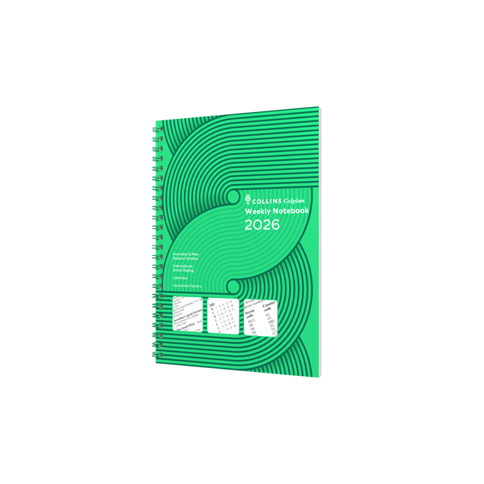 Colplan Calendar Year 2026 Diary/Planner, Week to View (Right) with Notes (Left), A5 Soft Cover