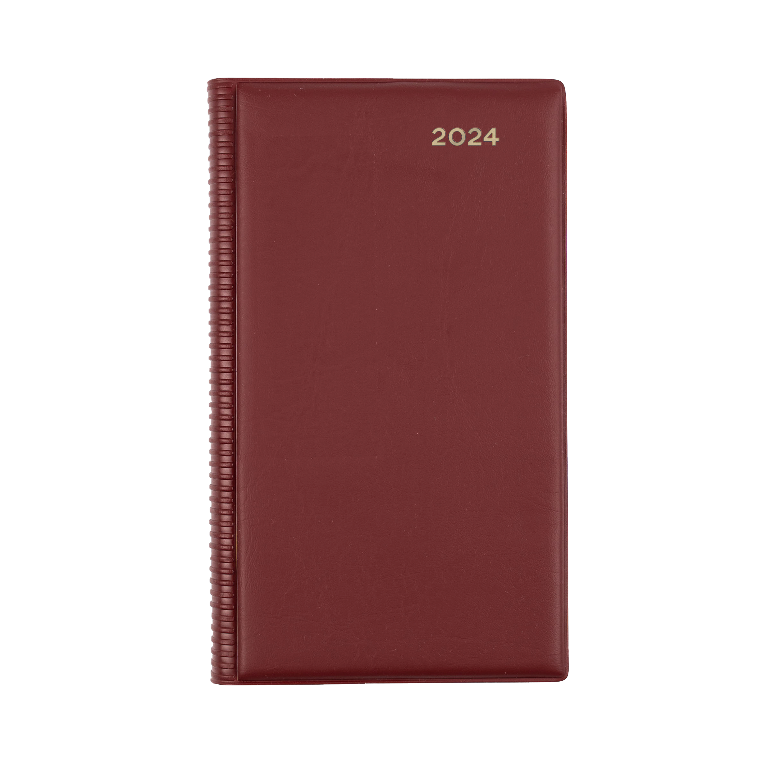 Belmont Desk 2024 Diary - Day to Page with Monthly Tabs, Size Octavo Burgundy / Octavo (183 x 106mm)