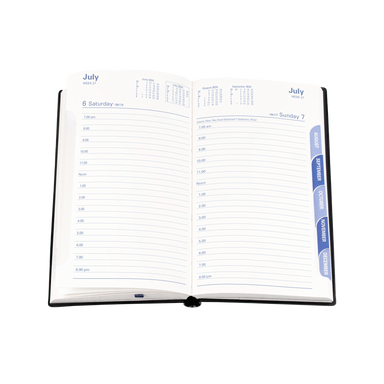 Belmont Desk 2024 Diary - Day to Page with Monthly Tabs, Size Octavo Black / Octavo (183 x 106mm)