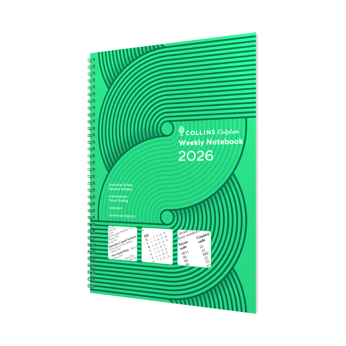 Colplan Calendar Year 2026 Diary/Planner, Week to View (Left) with Notes (Right), A4 Soft Cover