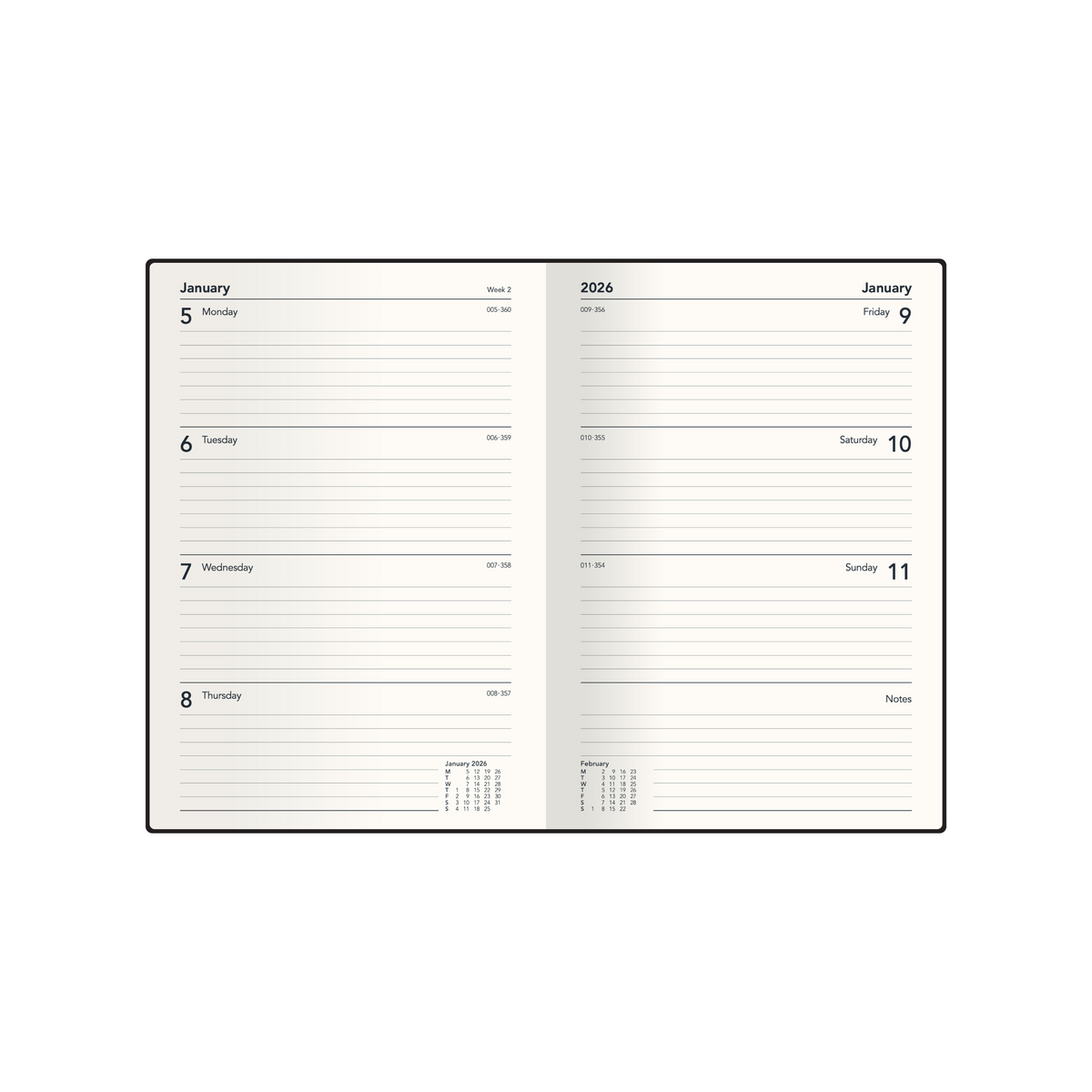 Collins - Glasgow School of Art - Cat 2025-2026 Financial Year Diary/Planner, Week to View, A5 Hard Cover (Recycled)