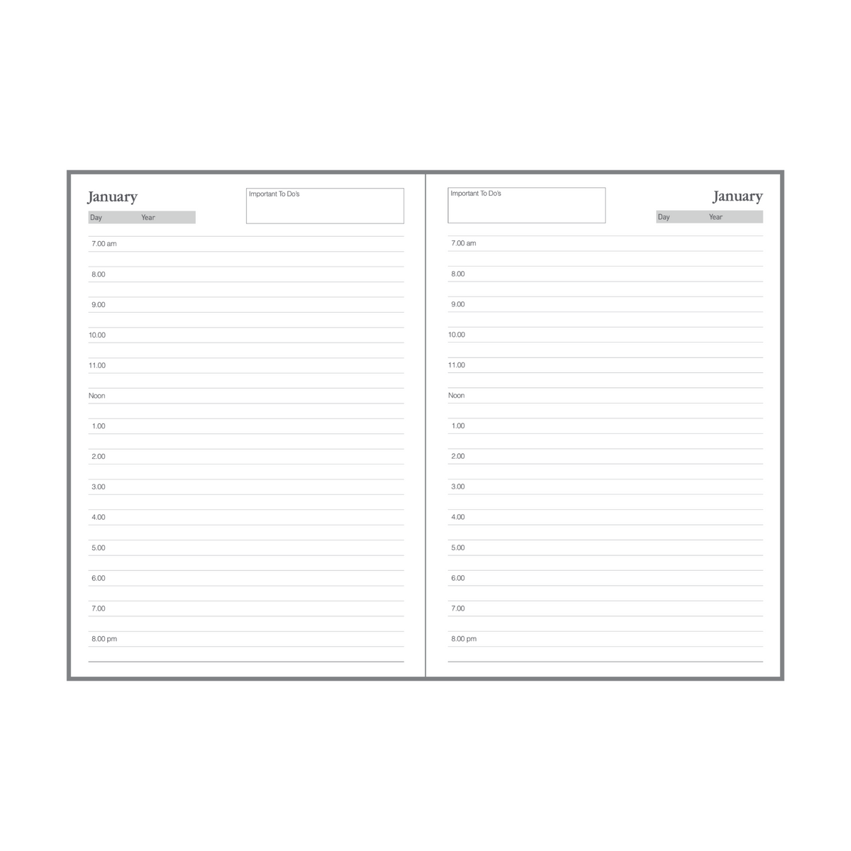 Collins Vanessa A4 - Any Year Diary Planner - Day to Page