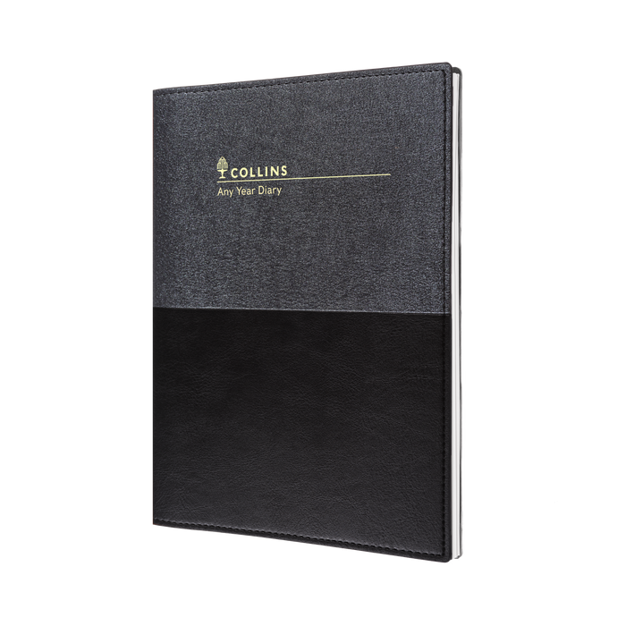Collins Vanessa - A4 Week to View Any Year Diary - Black