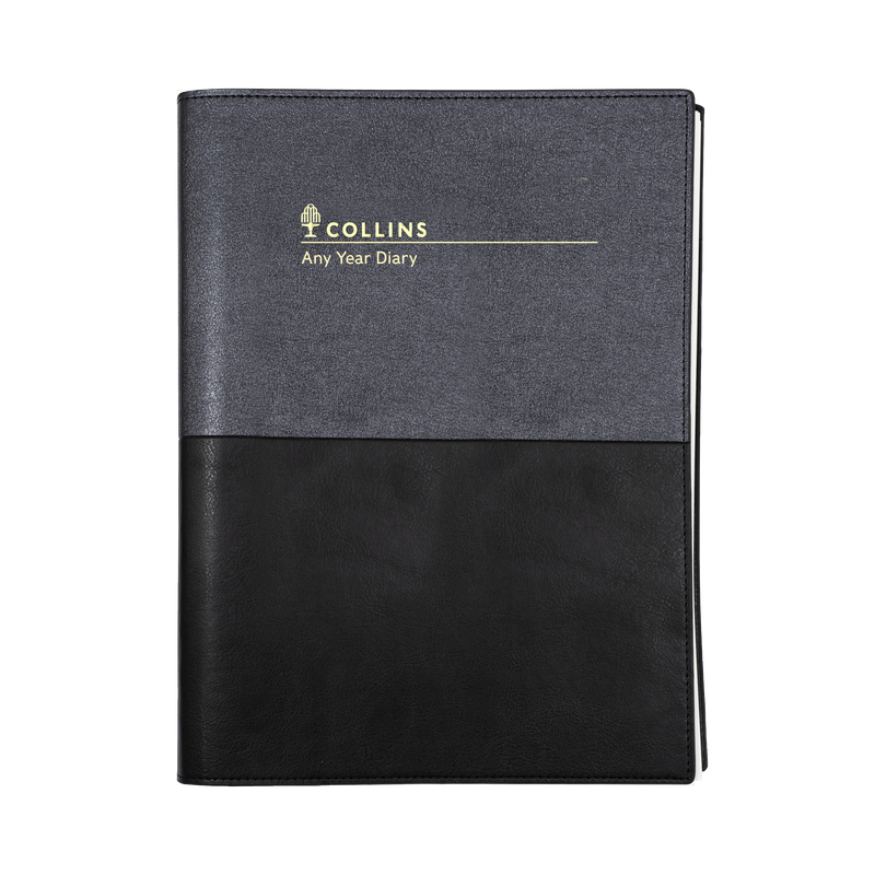 Collins Vanessa - A4 Week to View Any Year Diary - Black