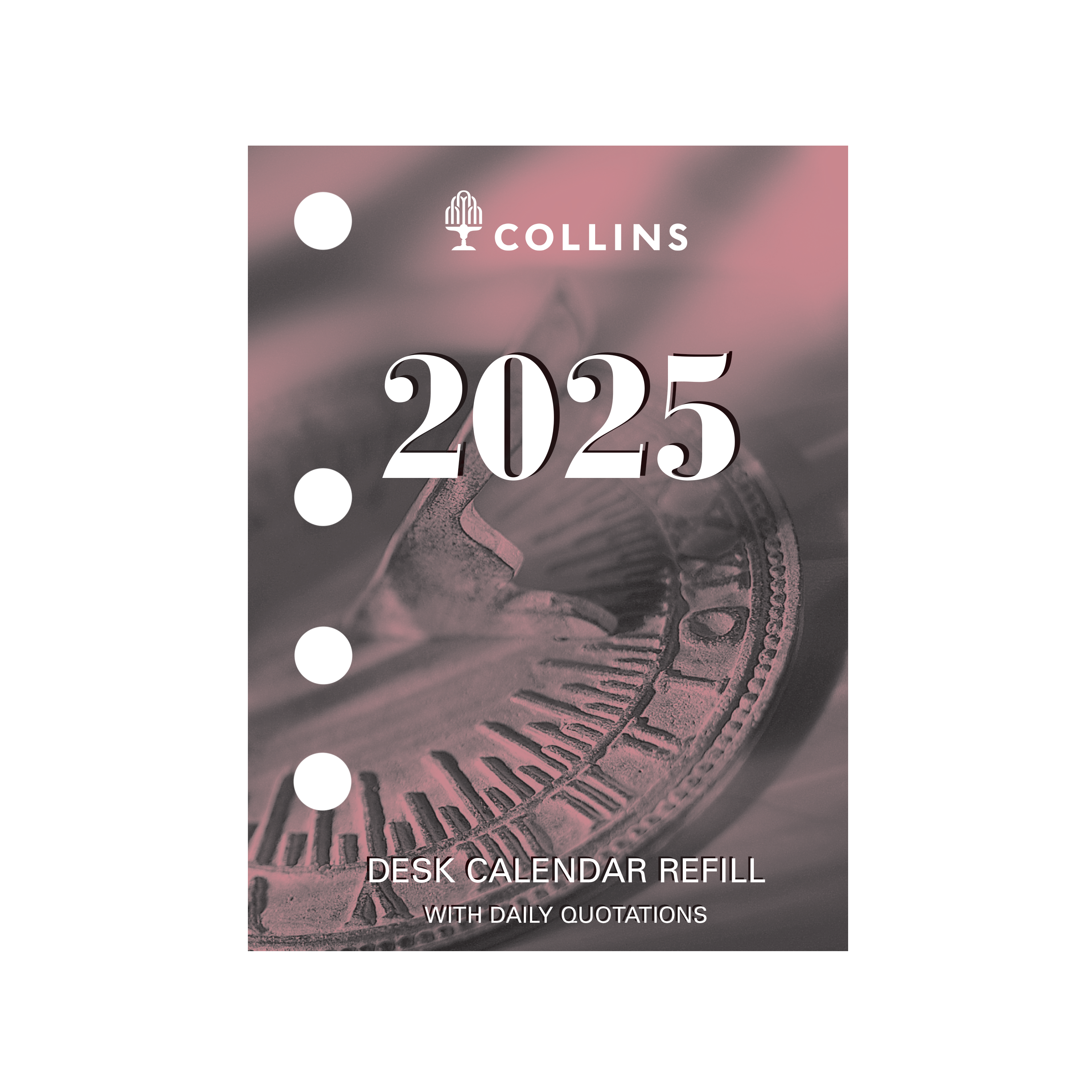 Desk Calendar Accessories- Day-to-Page- Side punch Refill - 2025 Calendar Year Diary/Planner