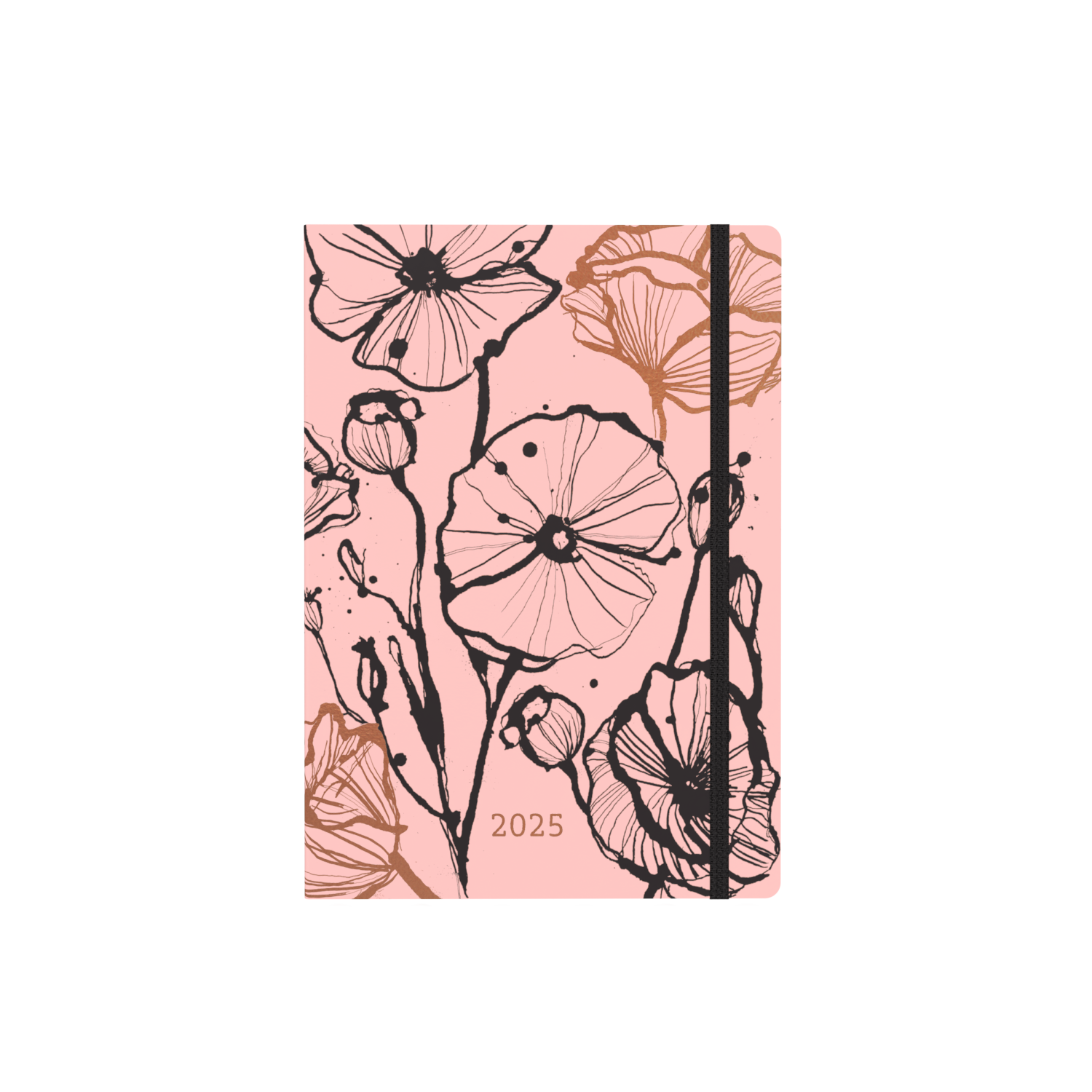 Collins Abstract Botanicals 2025 Diary Planner - Week to View, Size A5 - Recycled - Pink