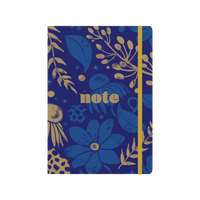 Collins Abstract Botanical - A5 Notebook (Recycled) - Navy
