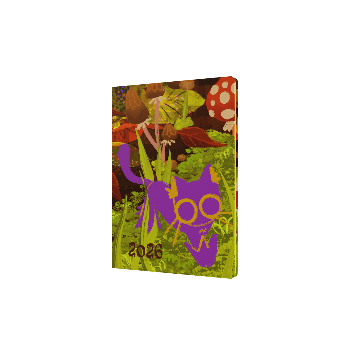 Glasgow School of Art (Bella Ramsay) - Cat Calendar Year 2026 Diary/Planner, Week to View, A5 Recycled Hard Cover - Mushroom