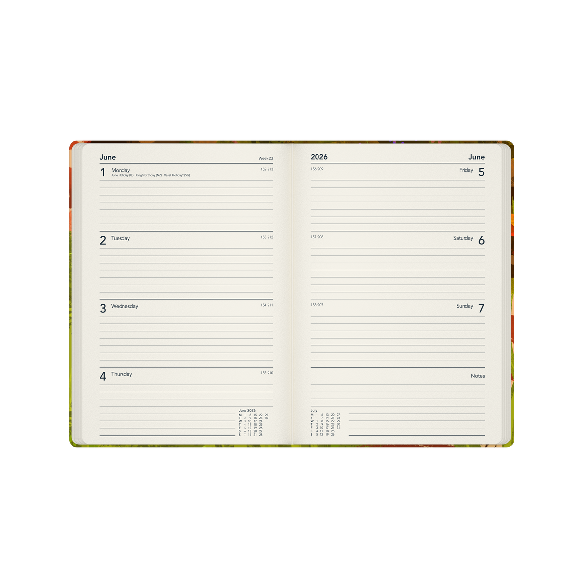 Glasgow School of Art (Bella Ramsay) - Cat Calendar Year 2026 Diary/Planner, Week to View, A5 Recycled Hard Cover - Mushroom