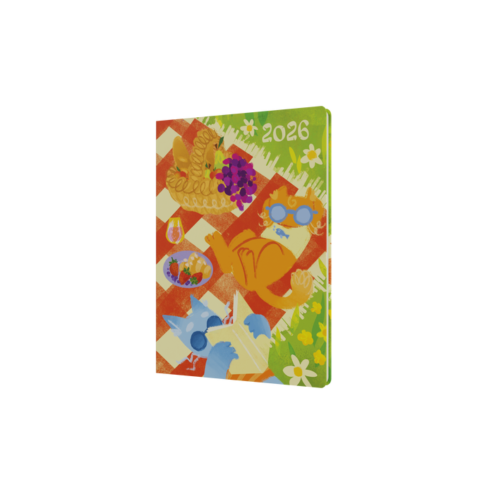 Glasgow School of Art (Bella Ramsay) - Cat Calendar Year 2026 Diary/Planner, Week to View, A5 Recycled Hard Cover - Picnic