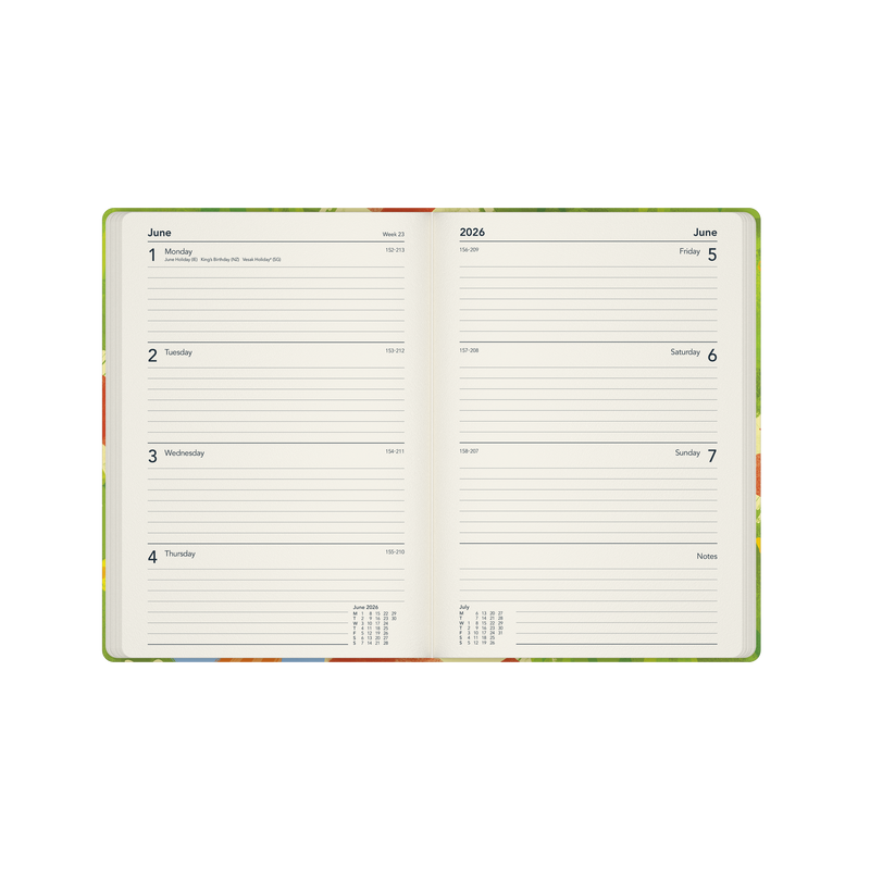 Glasgow School of Art (Bella Ramsay) - Cat Calendar Year 2026 Diary/Planner, Week to View, A5 Recycled Hard Cover - Picnic