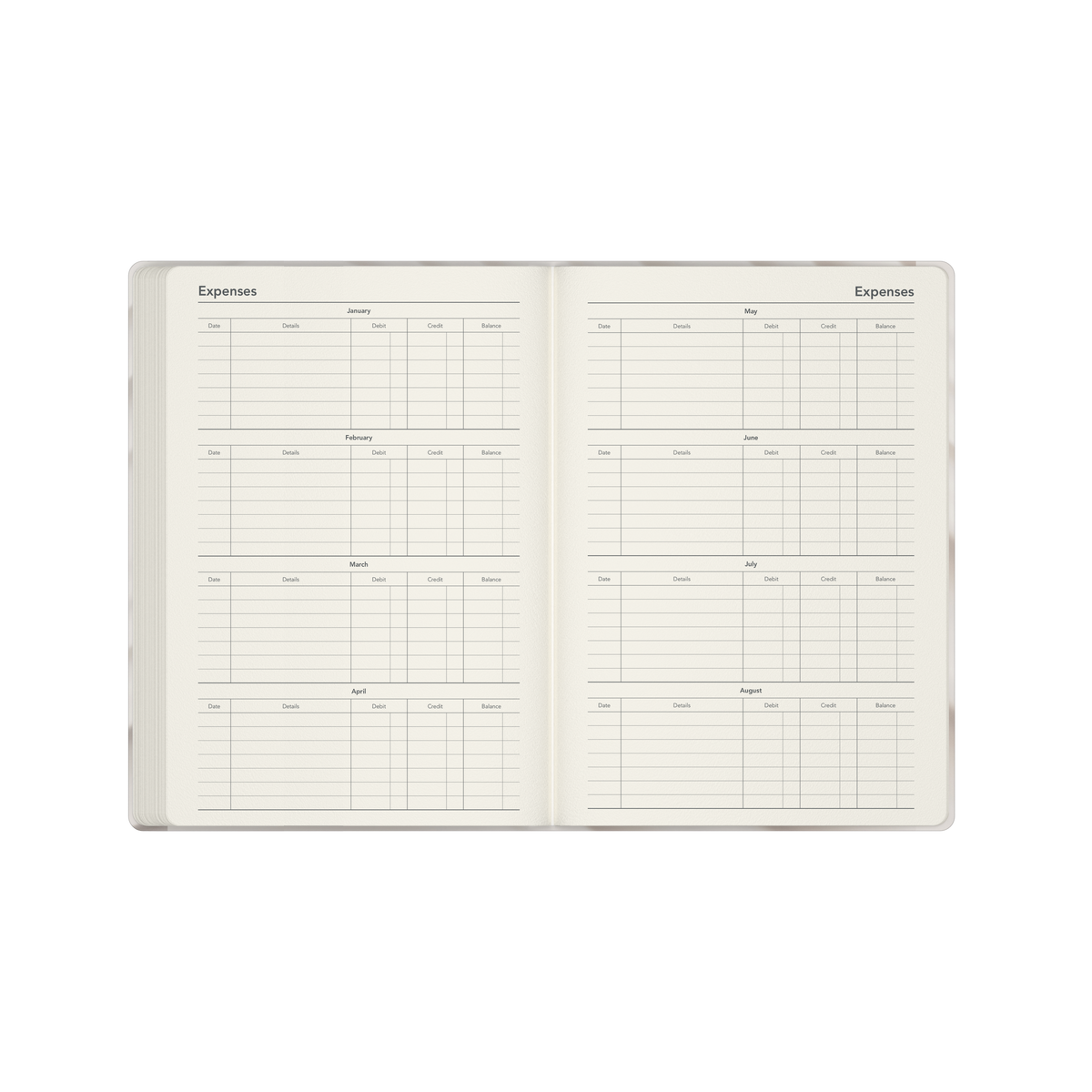 Dimensional Calendar Year 2026 Diary/Planner, Week to View, A5 Recycled Hard Cover - Striped