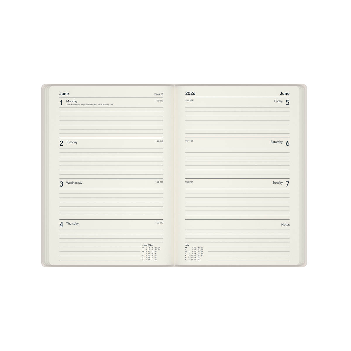 Dimensional Calendar Year 2026 Diary/Planner, Week to View, A5 Recycled Hard Cover - Twist
