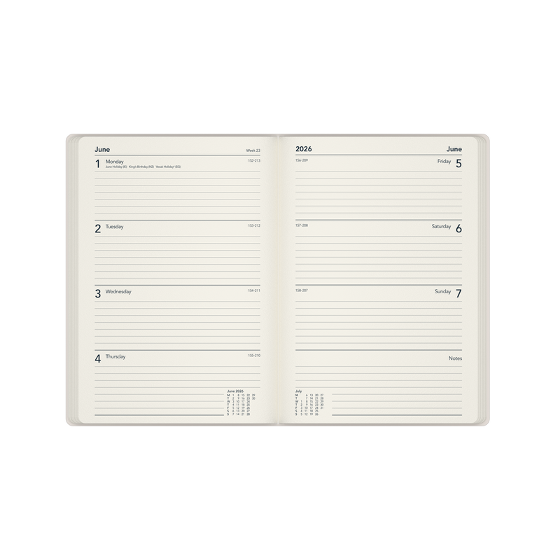 Dimensional Calendar Year 2026 Diary/Planner, Week to View, A5 Recycled Hard Cover - Twist