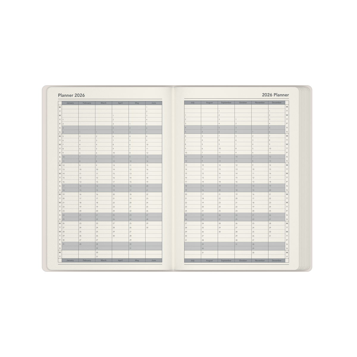 Dimensional Calendar Year 2026 Diary/Planner, Week to View, A5 Recycled Hard Cover - Twist