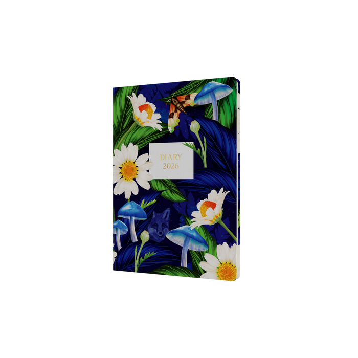 Down the Garden Path Calendar Year 2026 Diary/Planner, Week to View, A5 Recycled Hard Cover - Flower