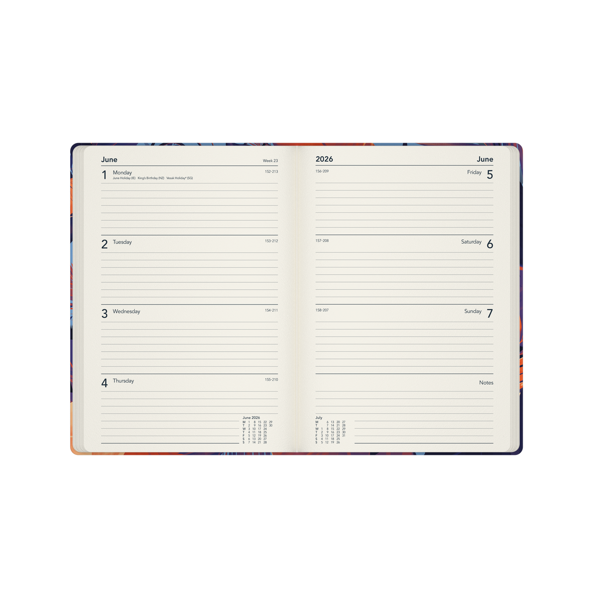 Down the Garden Path Calendar Year 2026 Diary/Planner, Week to View, A5 Recycled Hard Cover - Toucan