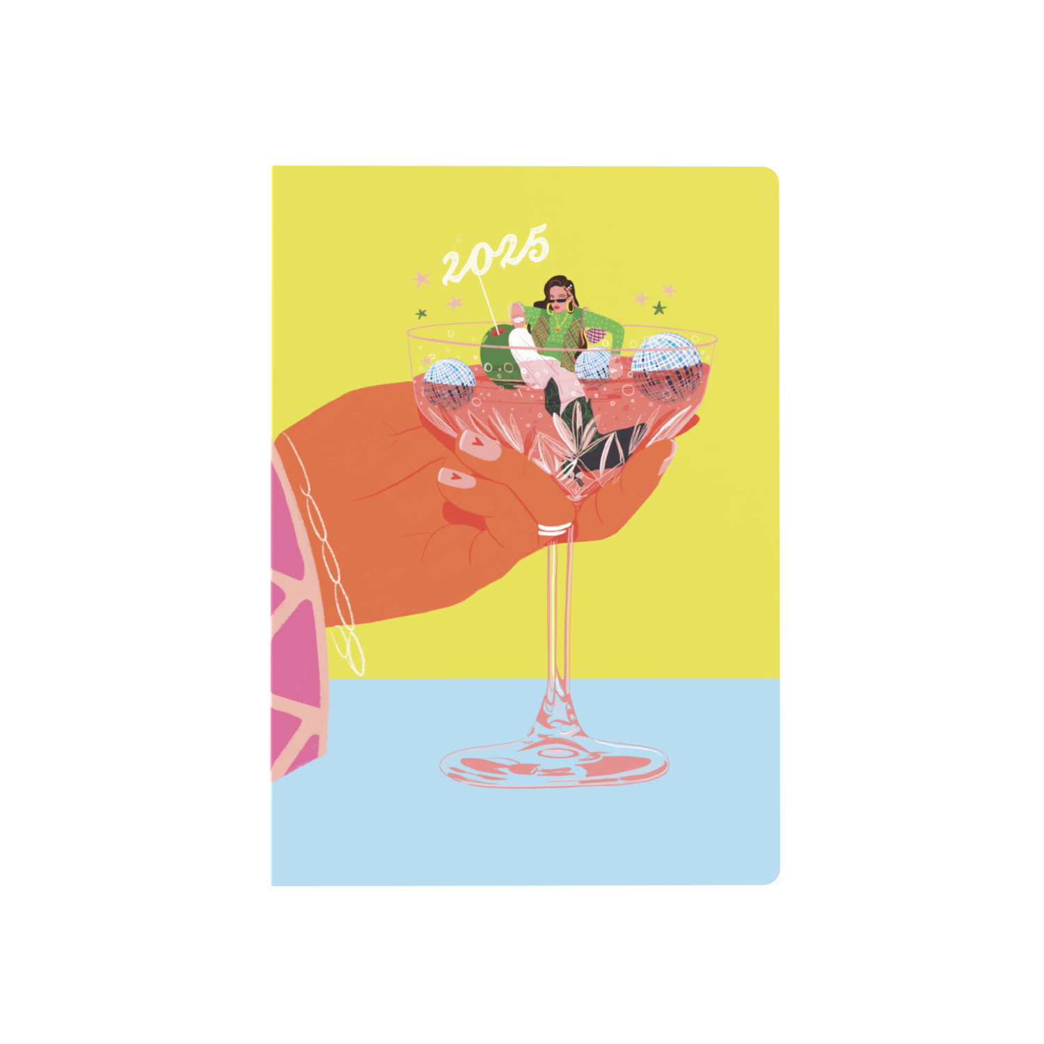 Collins Party On 2025 Diary Planner - Week to View, Size A5 - Recycled - Yellow