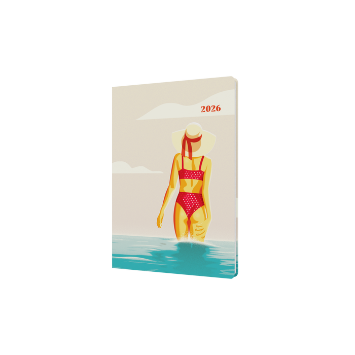 Submerge Calendar Year 2026 Diary/Planner, Week to View, A5 Recycled Hard Cover - Beige