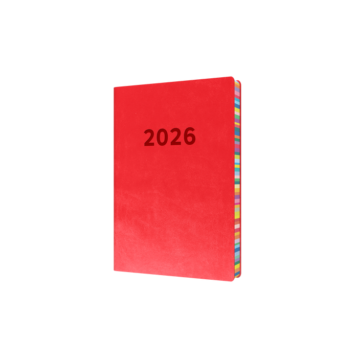 Edge Rainbow Calendar Year 2026 Diary/Planner, Day to Page, A5 Soft Cover